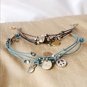 beautiful handmade gold turquoise/tan bracelets !!